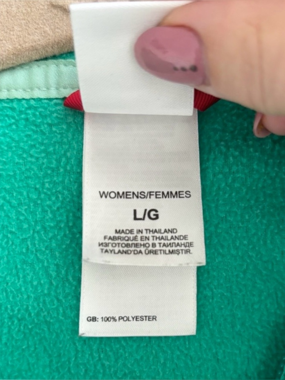 The North Face Teal Fleece Zip Hoodie Women’s Large - Picture 6 of 7